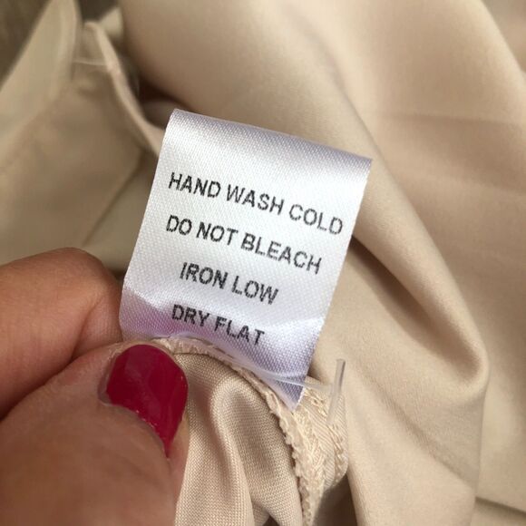 MABLE Cream Satin Drapey Elegant Corpcore Cocktail Button-Down Midi Dress M - Picture 14 of 16